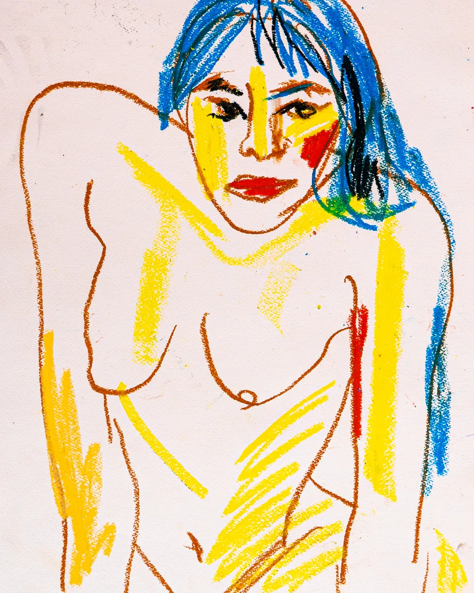 Self-portrait drawing