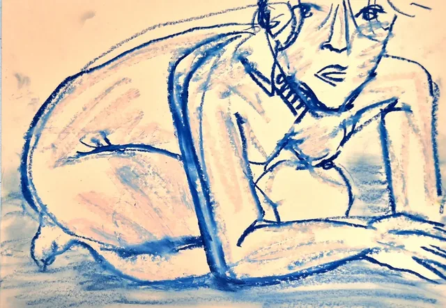 Self-portrait drawing &mdash; 1