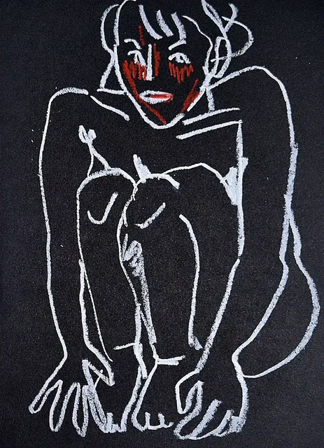 Self-portrait drawing &mdash; 3