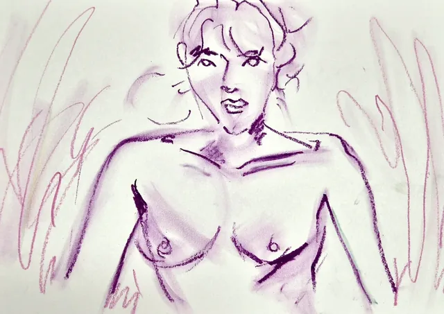 Self-portrait drawing &mdash; 5