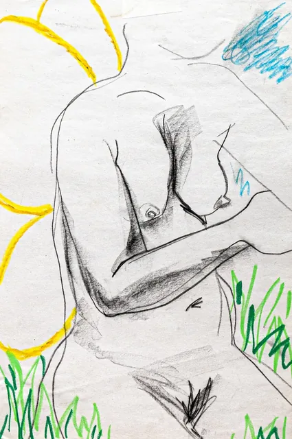 Self-portrait drawing &mdash; 25