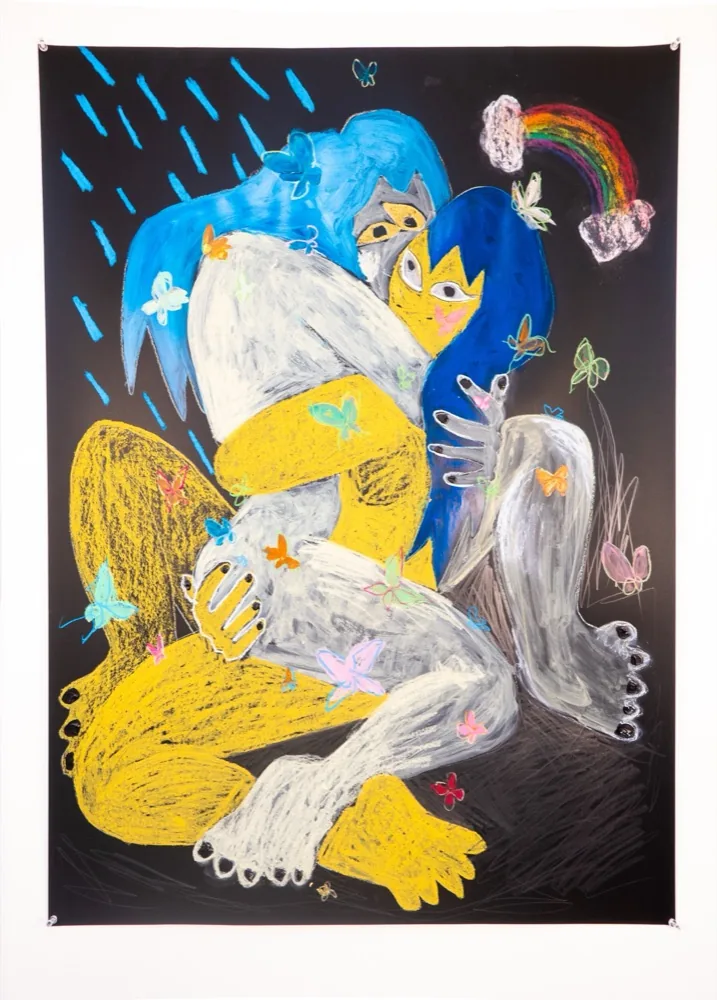 Two blue-haired women make love (2021)